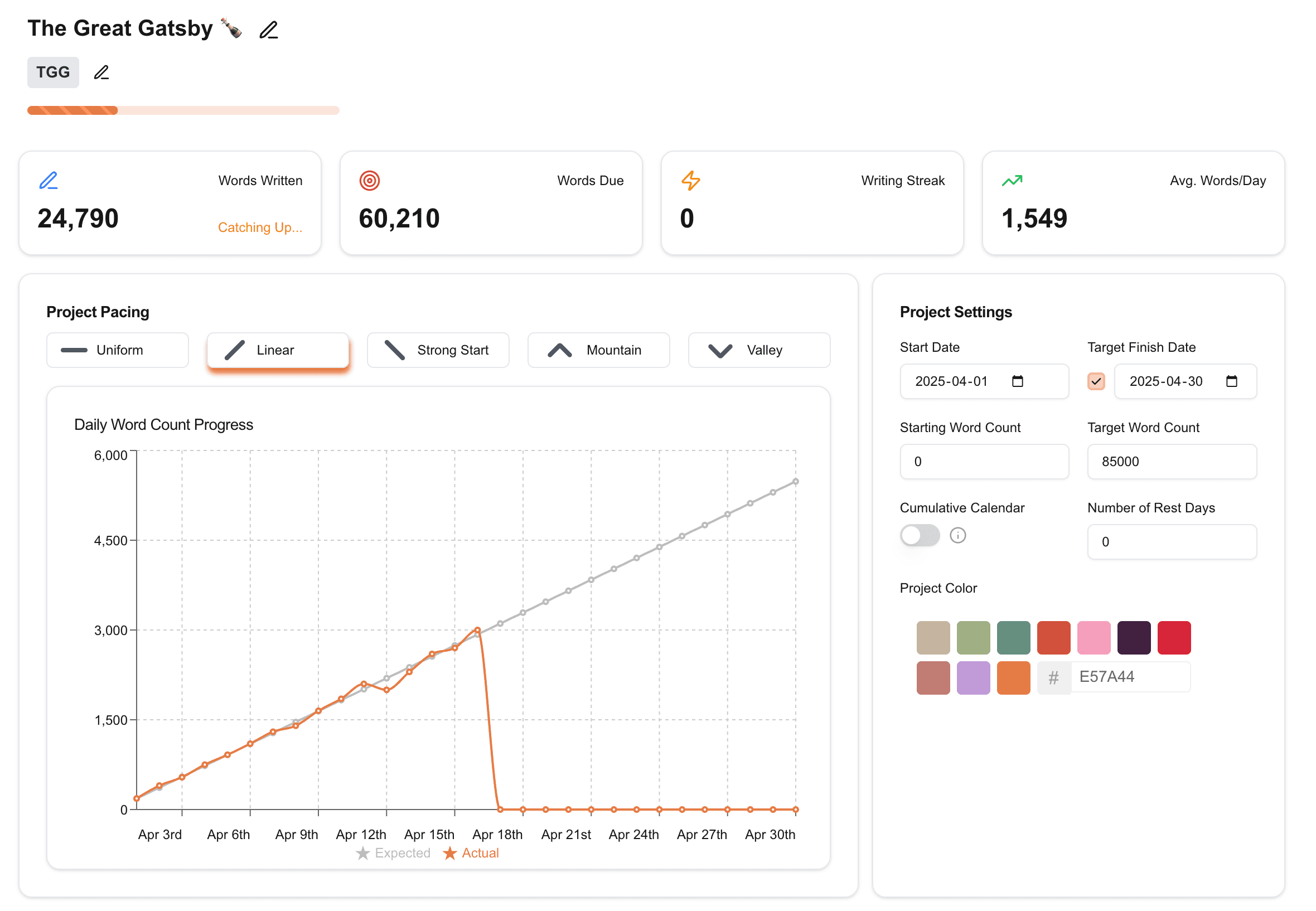 Project Settings Interface